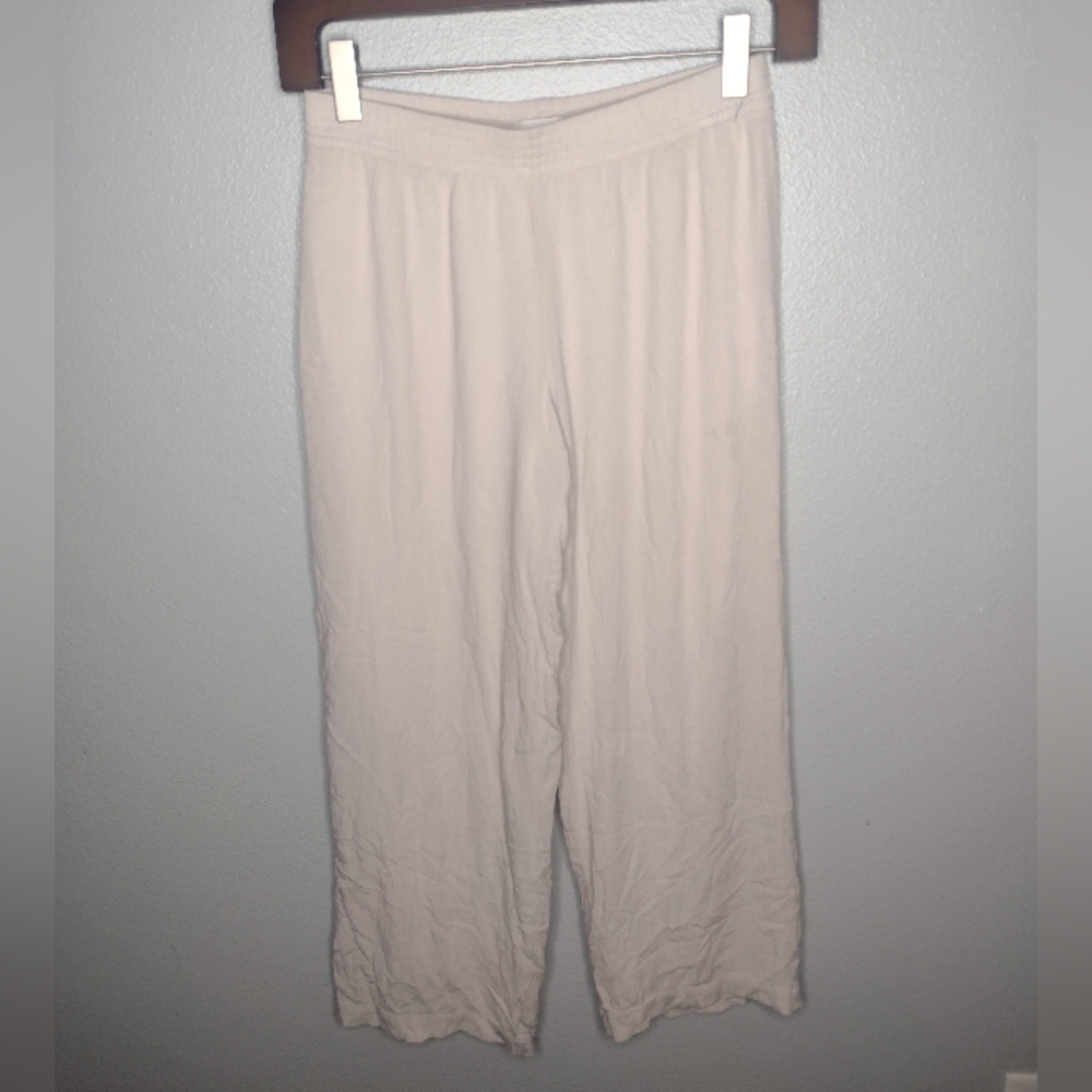 Babaton Wide-Leg Crop Pants in Light Beige